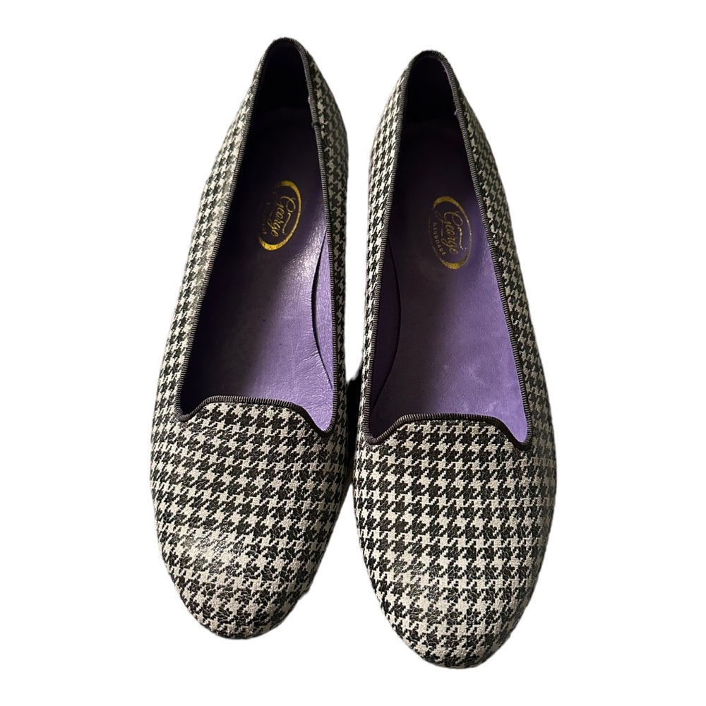 Like new Ballerina flats, houndstooth pattern, handmade